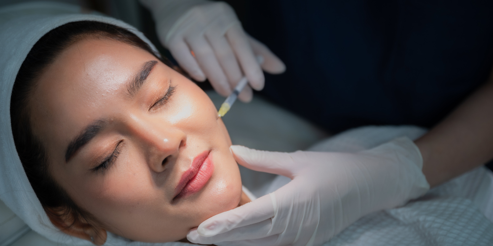 Young woman gets dermal fillers in Denton at The Filling Station
